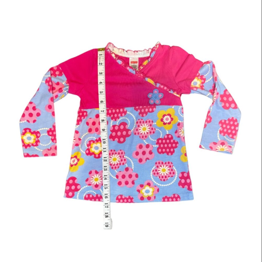 Fisher-Price Girls Long Sleeve Shirt | Size 4T | Pink & Blue Floral Top - Picture 6 of 7